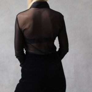 Sheer mesh blouse